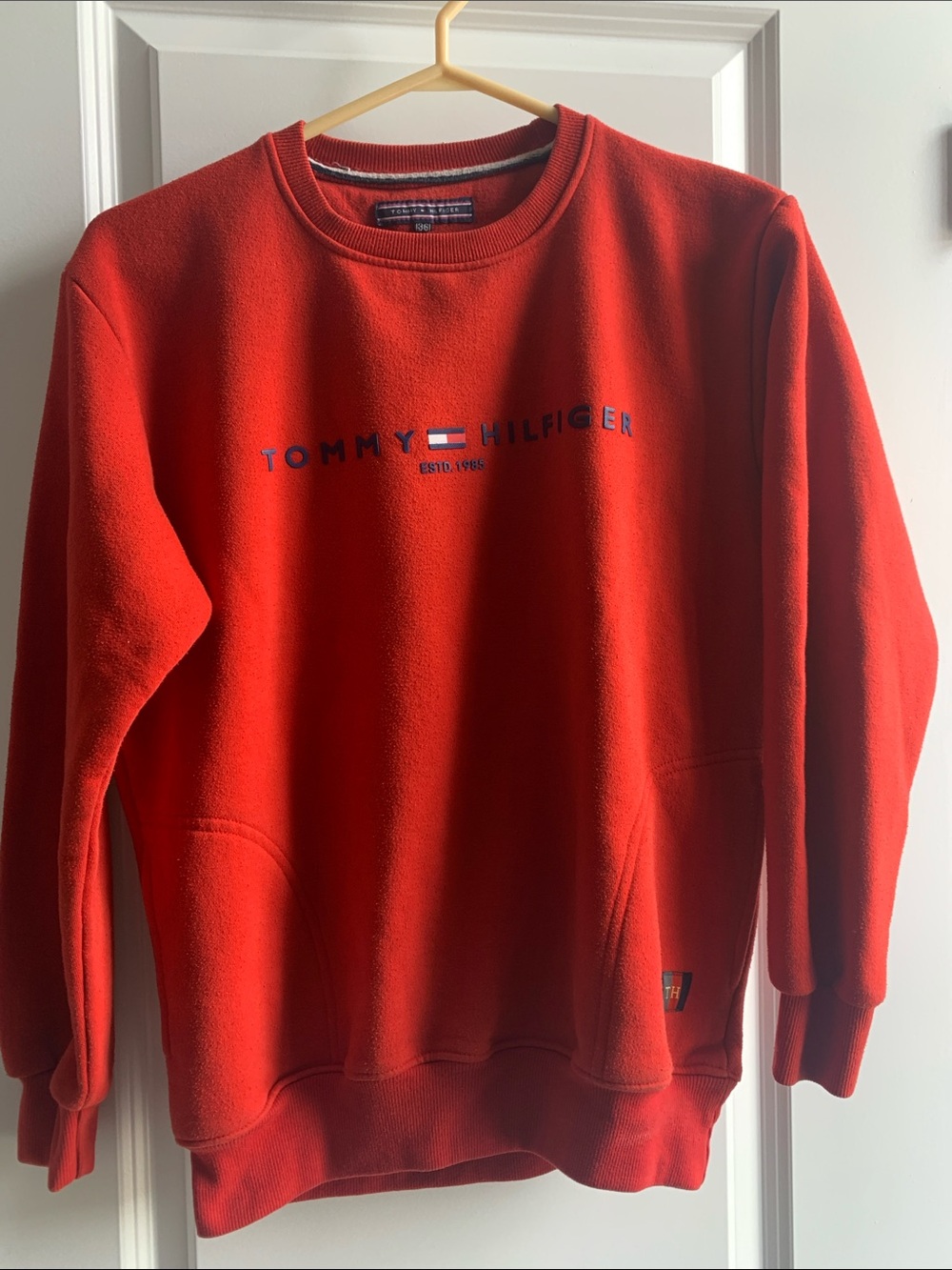 Tommy Hilfiger Bright Red Crewneck Sweatshirt with Logo